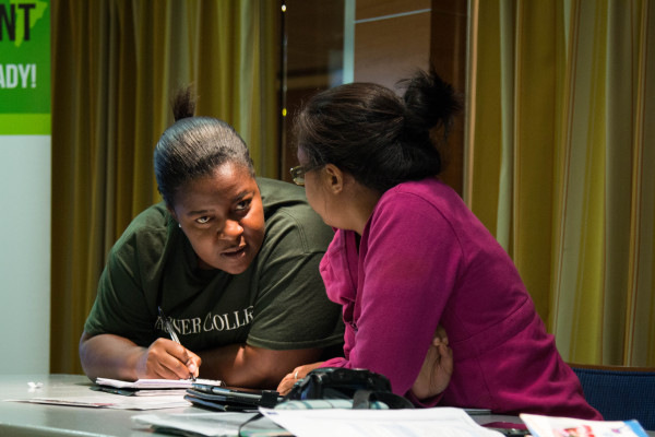 Photo: Lalumbe Makuya from South Africa said that working on the politically neutral space of a ship with few distractions helped the group stay focused on the task.